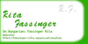 rita fassinger business card